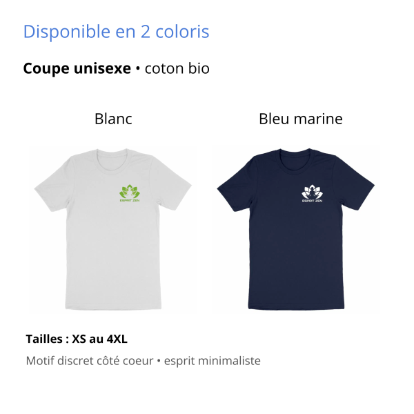 1506_T-shirt_Unisexe_Esprit_Zen_Essential_Blanc_12cm-4f T-shirt unisexe Coton Bio Esprit Zen est disponible en blanc et bleu marine