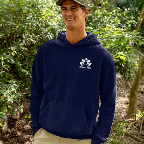 1506_Sweat_capuche_Unisexe_Esprit_Zen_EssentiaL_12cm-3 Homme portant le sweat à capuche unisexe Coton Bio Esprit Zen