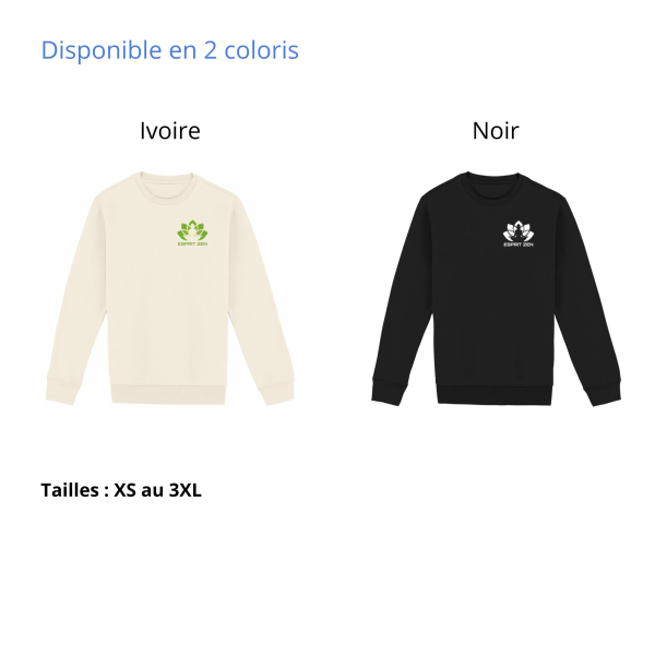 1506_Sweat_Unisexe_Esprit_Zen-4 Sweat unisexe Coton Bio Esprit Zen Essential disponible en blanc et bleu marine