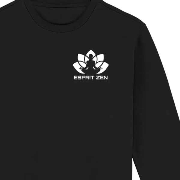 1506_Sweat_Unisexe_Esprit_Zen_Zoom Motif Esprit Zen sur le sweat unisexe Coton Bio