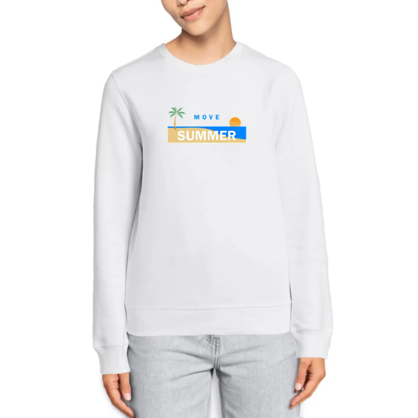 Femme portant le sweat unisexe Coton Bio Move Summer