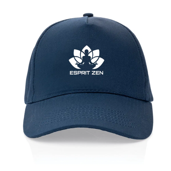Casquette recyclée - Esprit Zen bleu marine avec motif lotus blanc